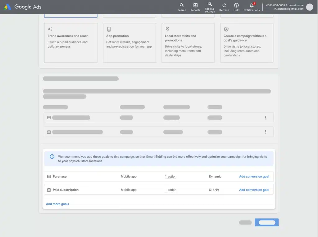 Schéma illustrant le parcours client fragmenté (web vers app) comparé à un parcours unifié grâce au deep linking de Google Ads.